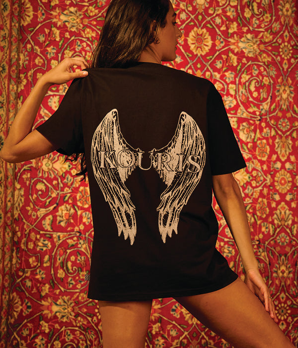 BLACK WING LOGO PRINT TSHIRT