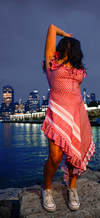 Desert Threads- The Keffiyeh Dress Sumac / XL